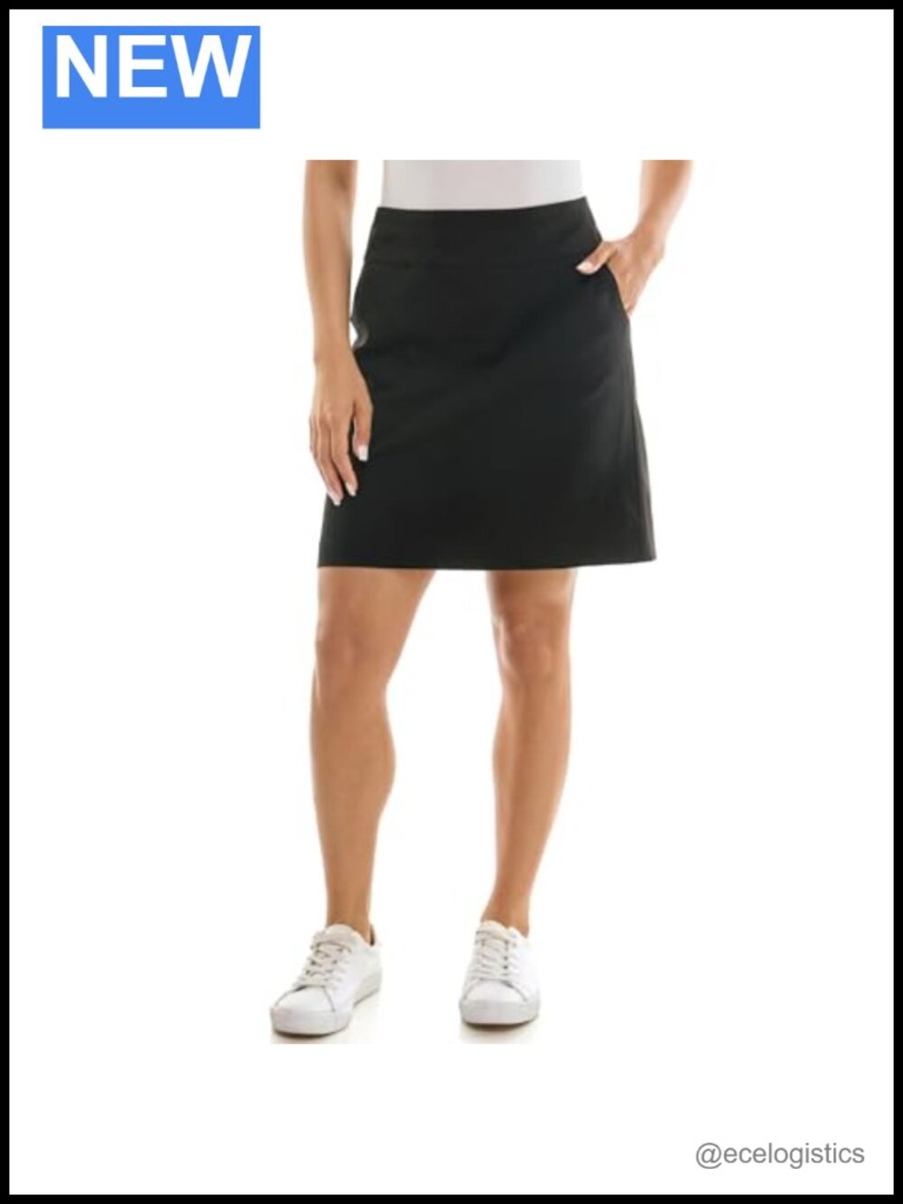 Pull-On Skort with Banded Waist for Tennis and Active Wear